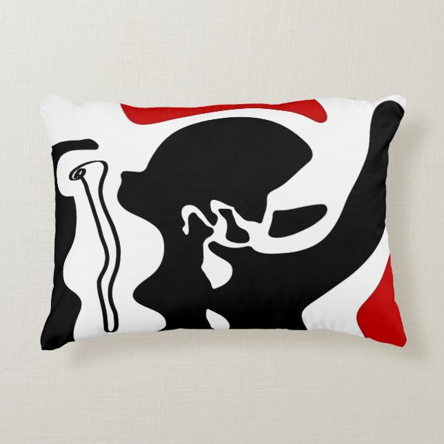 Förskjutningskammare: Abstrakt Black, White & Red Prydnadskudde (Framsidan)