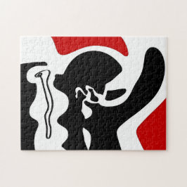 Förskjutningskammare: Abstrakt Black, White & Red Pussel