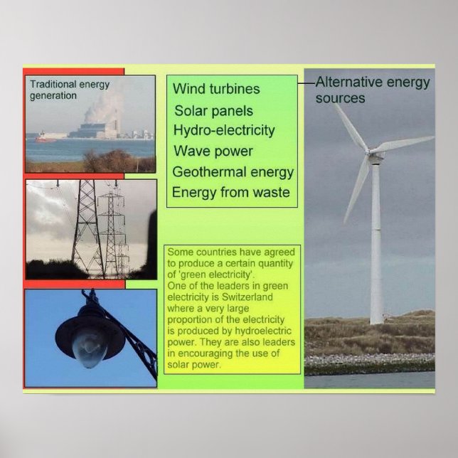 Forskning, alternativa energikällor poster (Framsidan)