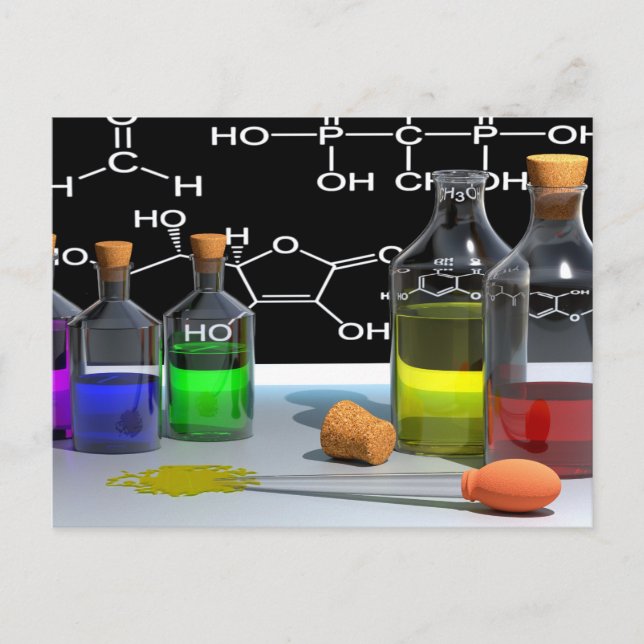 forskningskemisk vykort (Framsida)