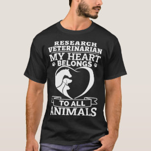 Forskningsveterinär mina Tillhör på alla djur T Shirt