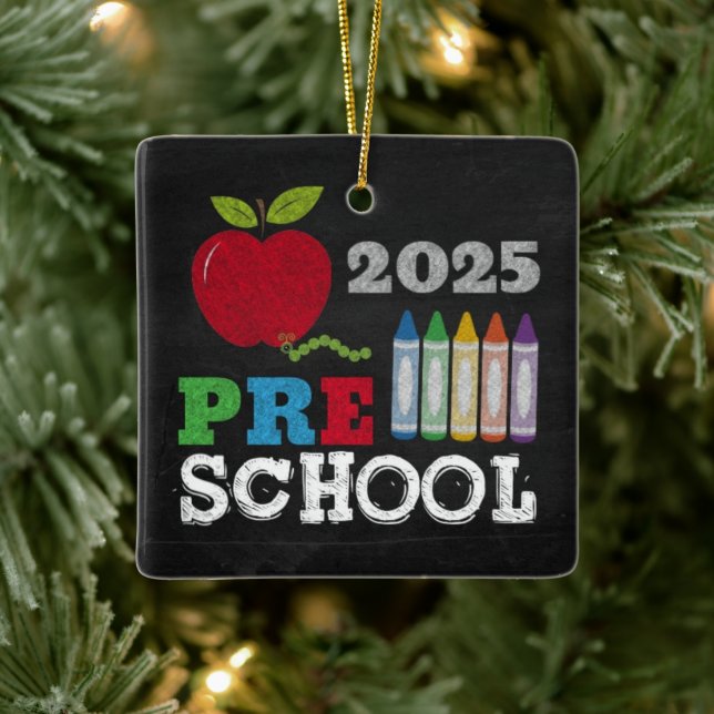 Förskola 2025 Kritkortprydnad Julgransprydnad Keramik (Träd)