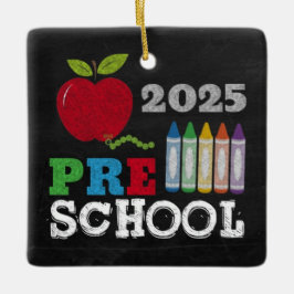 Förskola 2025 Kritkortprydnad Julgransprydnad Keramik