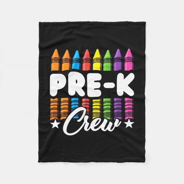 Förskola crew lärare barn småbarnsteam tillbaka ti fleecefilt (Framsidan)