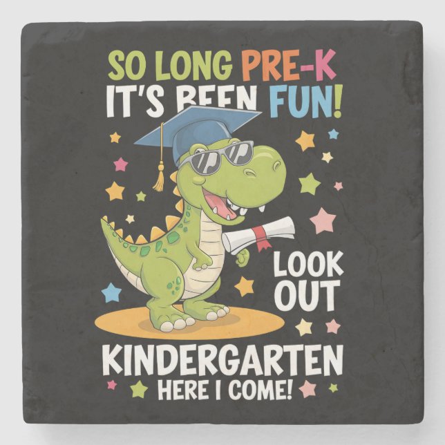 Förskola examen förskoleklass Dinosaurie T Rex Stenunderlägg (Framsidan)