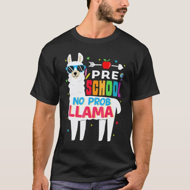Förskola Inget Prob Llama Lärare Elev Tillbaka Til T Shirt (Framsida)