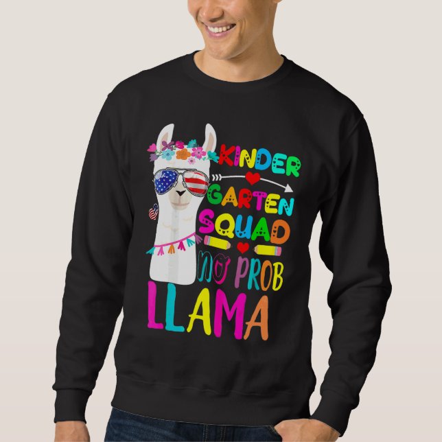 Förskola Inget Prob Llama Lärare Lång Ärmad Tröja (Framsida)