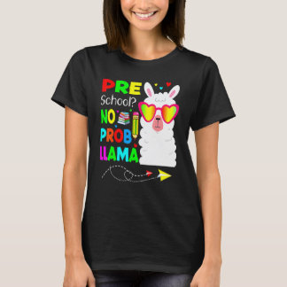 Förskola Inget Problem Lama Lärare Elev Tillbaka T Shirt