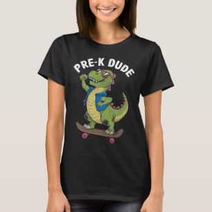 Förskola Kille Dinosaurie Skateboard Barn Förskola T Shirt