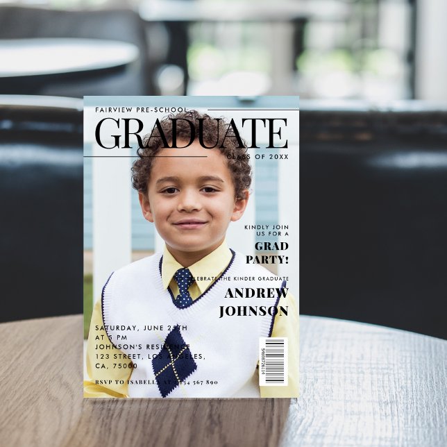 Förskola Kindergarten Studenten Magazine Cover Inbjudningar (Skapare uppladdad)