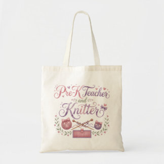 Förskola-Lärare och Stickare Totebag Tygkasse