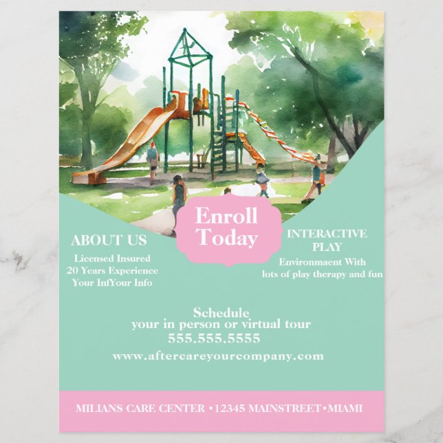 Förskola Lekplats Center Flyer (Framsidan)