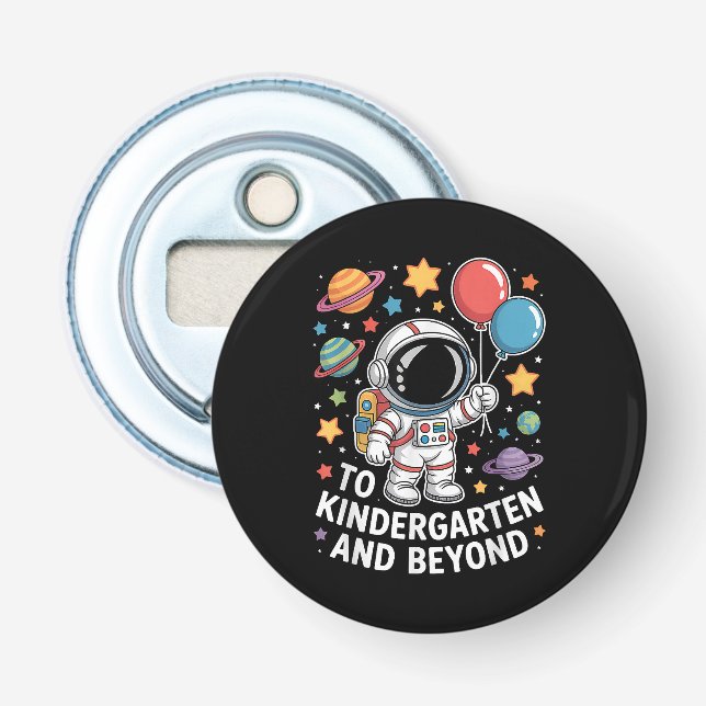 Förskola Och Beyond Astronaut Rymden  Flasköppnare (Framsidan)