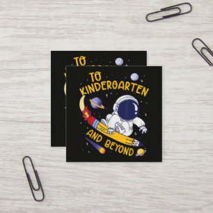 Förskola Och Beyond Astronaut Tillbaka Till Skolan Fyrkantigt Visitkort