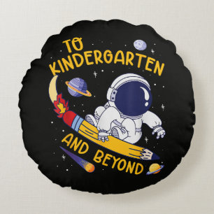 Förskola Och Beyond Astronaut Tillbaka Till Skolan Rund Kudde
