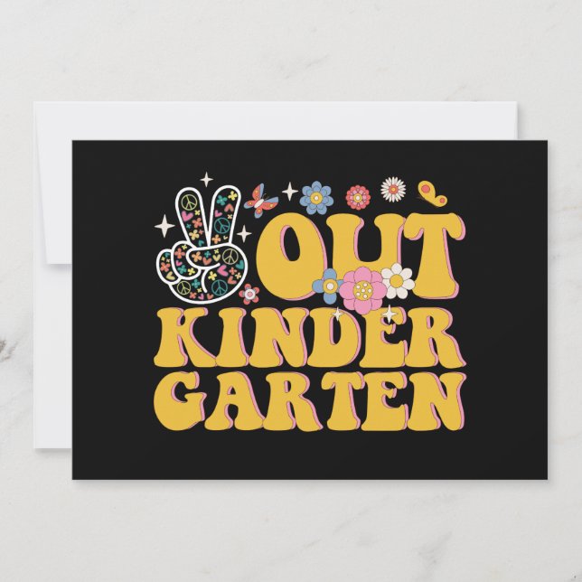 Förskola Peace Out funky sista dagen i skolan Inbjudningar (Framsida)