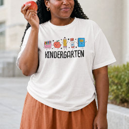 Förskola tillbaka till skolan söta klotter t shirt