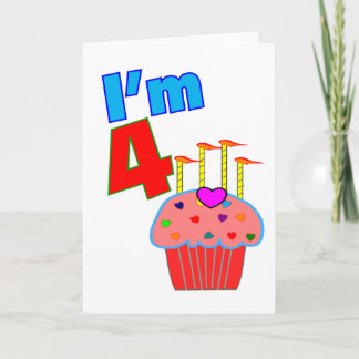 Förskolans födelsedag "I'm 4" Adabel cupaka Kort