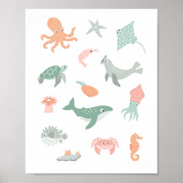 Förskolbarn för havsdjur poster