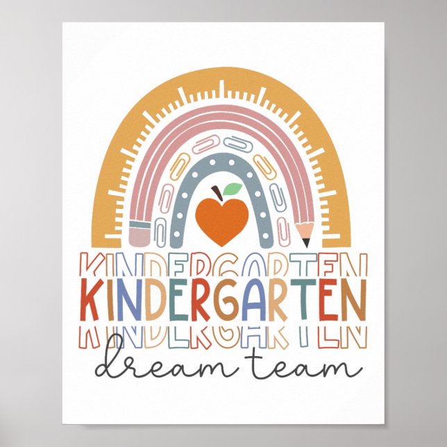 Förskole Drömteam Regnbåge Välkommen Ck Till Skola Poster (Framsidan)