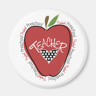 Förskole- lärare röda Apple Magnet