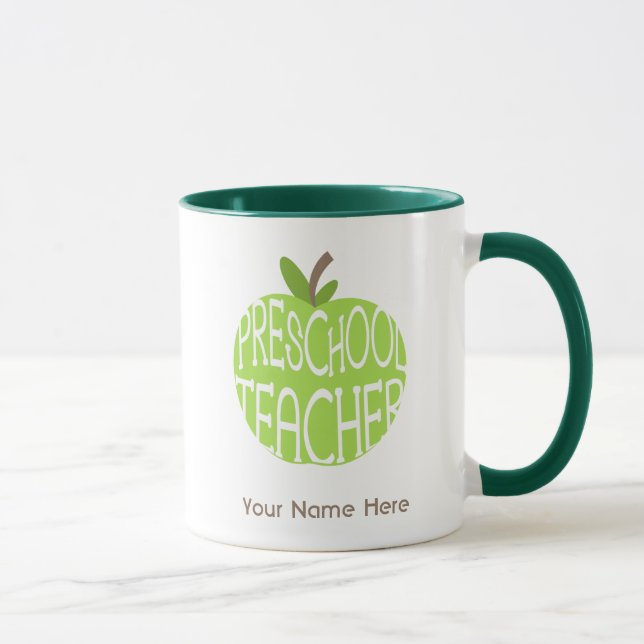 Förskole- läraremugg - gröna Apple Mugg (Höger)