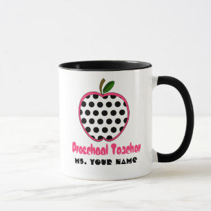 Förskole- läraremugg - polkaen pricker Apple Mugg