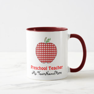 Förskole- läraremugg - röd Gingham Apple Mugg