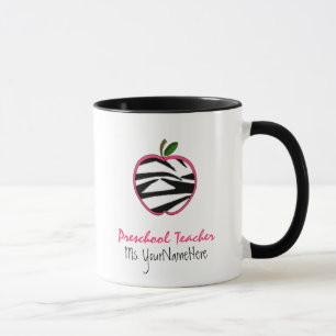 Förskole- läraremugg - zebra tryck Apple Mugg