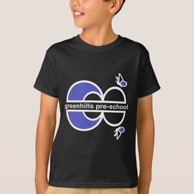 förskole- mirrorwhiteblue för gröna backar tee (Framsida)