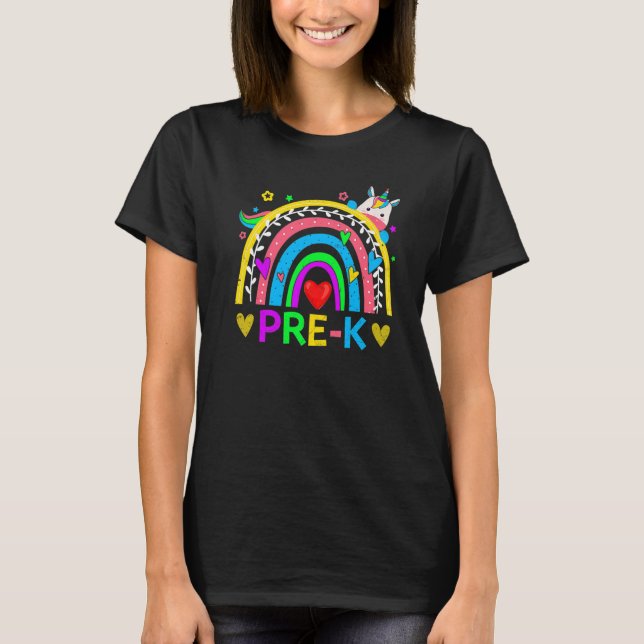Förskole Regnbågen Flickor Pojkar Lärare Team Pre  T Shirt (Framsida)