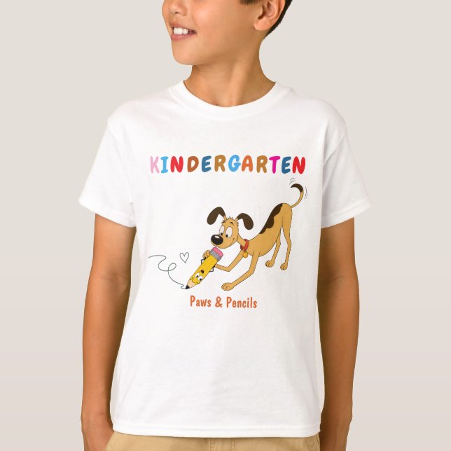Förskole T-shirt Hund & Penna (Framsida)