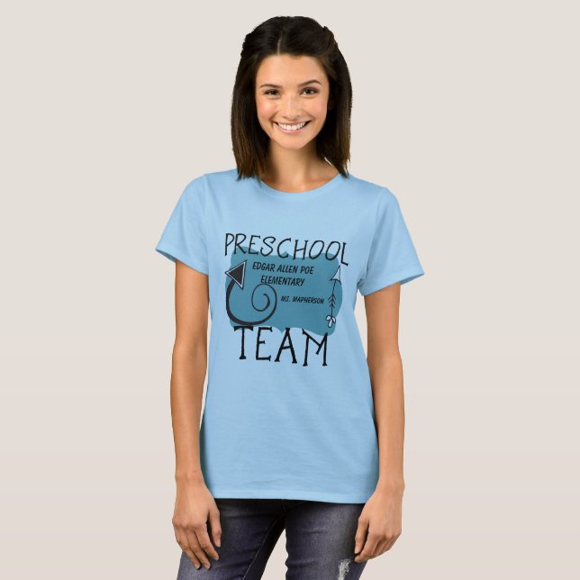 Förskole- T-tröja för laglärarepersonlig Tee Shirt (Hel framsida)