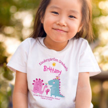 Förskolebarn Flickas Examen Dinosaurie Anpassat Na