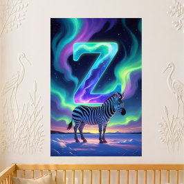 Förskolebokstav Z Namn Norrsken Zebra Perfect Poster