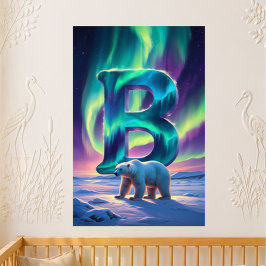 Förskolebrev B Namn Norrsken Isbjörn Perfect Poster