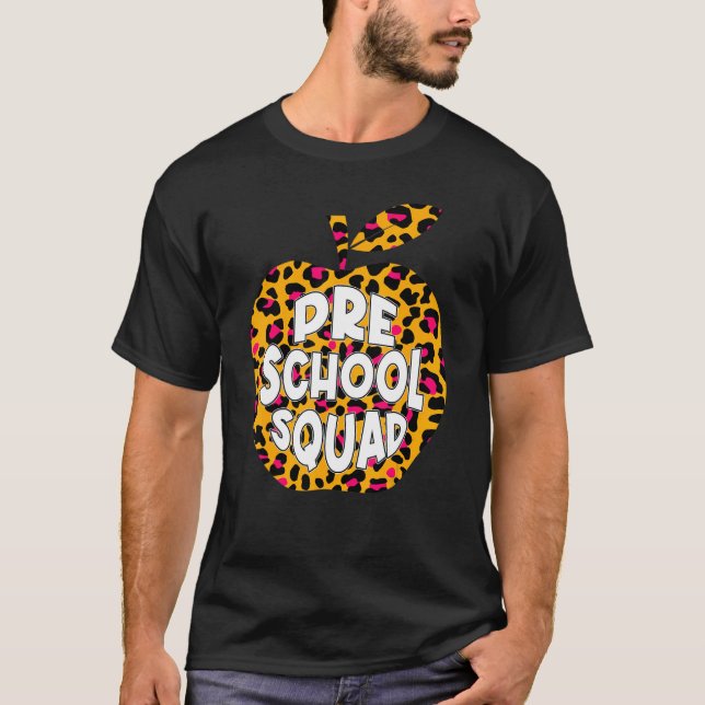 Förskoleförskoleförskolehavd Leopard Bakre Scho T Shirt (Framsida)