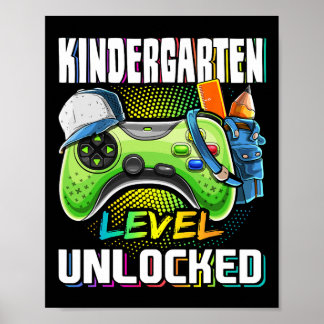 Förskoleklass Nivå Upplåst Videospel Byck Till Sko Poster