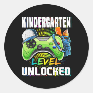 Förskoleklassnivå Upplåst Videospel Byck Till Skol Runt Klistermärke