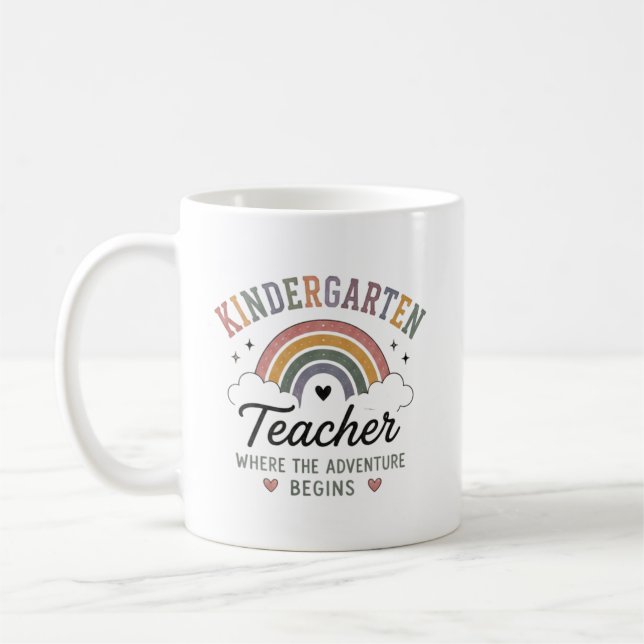 Förskolelärare Där Äventyret Börjar Anpassad Kaffemugg (Vänster)