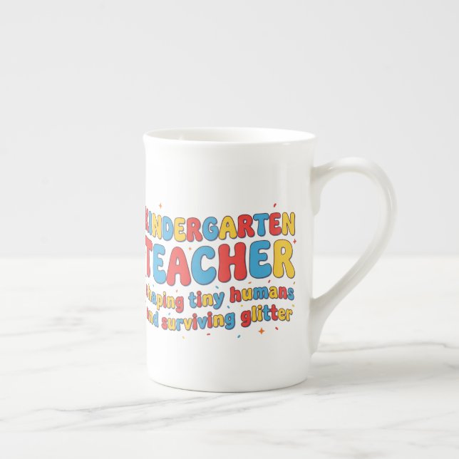 Förskolelärare Mugg, Rolig Förskolepresent Benporslin Mugg (Höger)