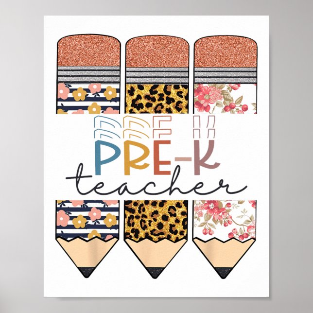 Förskolelärare Rolig Leopard Pennlycka Första Skol Poster (Framsidan)