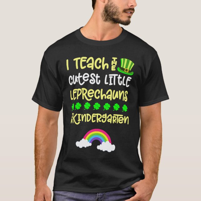 Förskolelärare St Patricks Day Regnbåge Lepre T Shirt (Framsida)