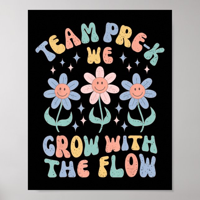 Förskolelärare Tacksamhet Team Pre-k Växa Med Poster (Framsidan)