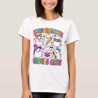 Förskolemonster Crew Färgglad Söt Spöke T Shirt