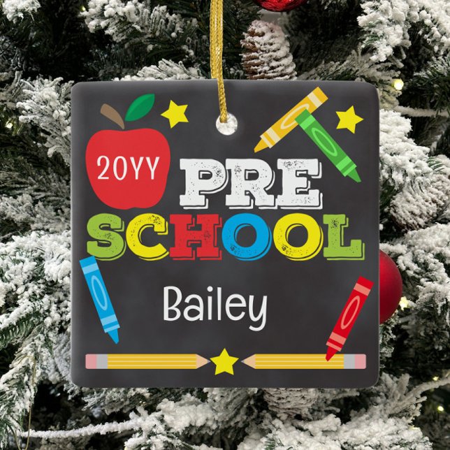 Förskolepresent Tavla i krita Färgglada barn Julgransprydnad Keramik (Skapare uppladdad)