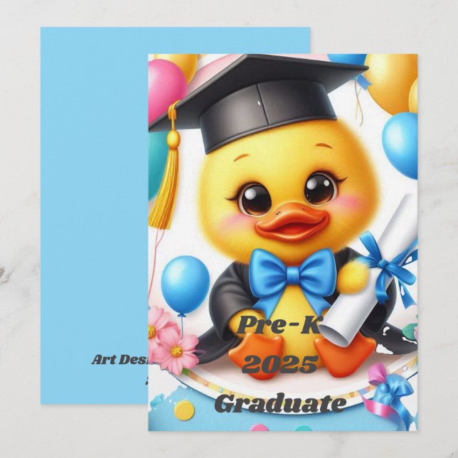 Förskolklass 2025 Examen Stil 2 Inbjudningar (Fram/baksida)