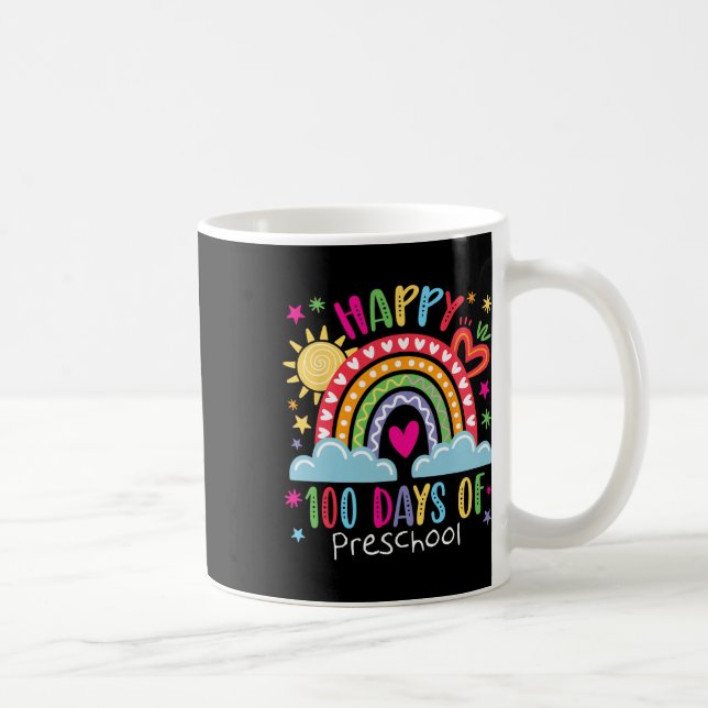 Förskollärare Flicka Barn Regnbåge 100 dagar av S Kaffemugg (Höger)