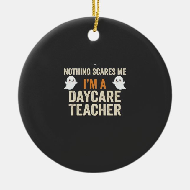 Förskollärare Halloween Spökdesign_1 Julgransprydnad Keramik (Framsidan)