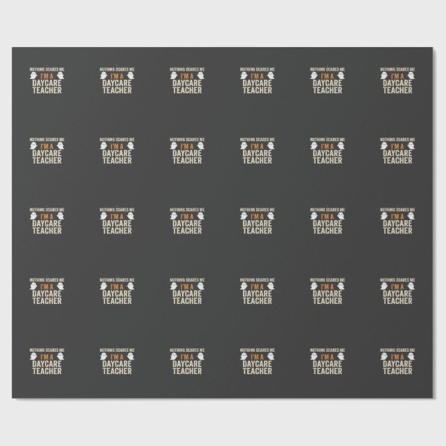 Förskollärare Halloween Spökdesign_1 Presentpapper (Platt)